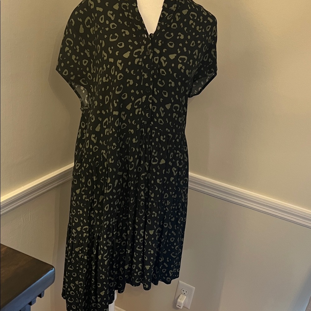 Leopard Print Button-Up Blouse